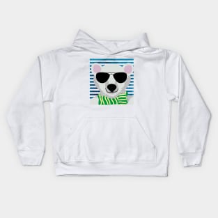 Cool white bear design Kids Hoodie